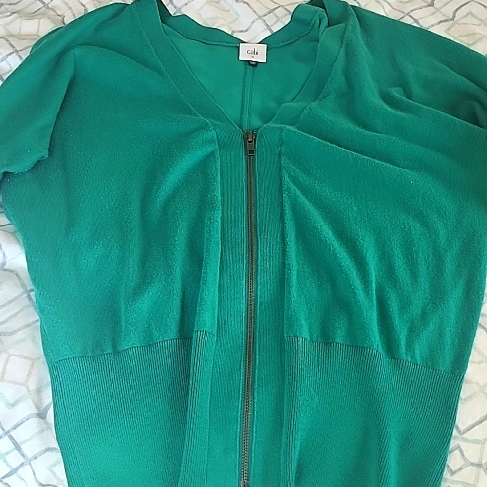CAbi green cardigan